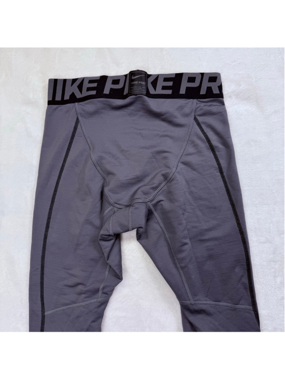 Men's Nike Pro Hyperwarm Compression Pants Medium Gray Black - Picture 7 of 12